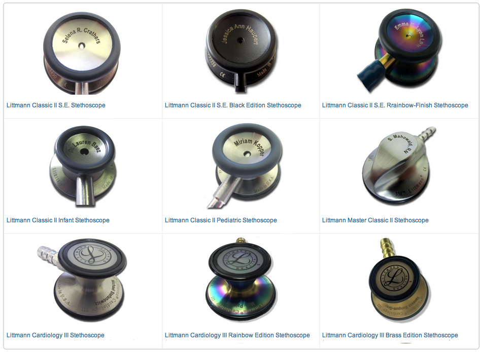 stethoscope engraving samples